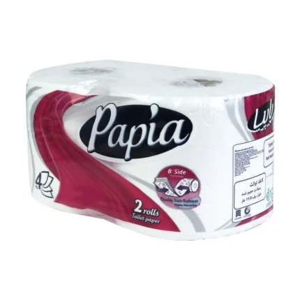دستمال توالت پاپیا- 2رول چهارلایه