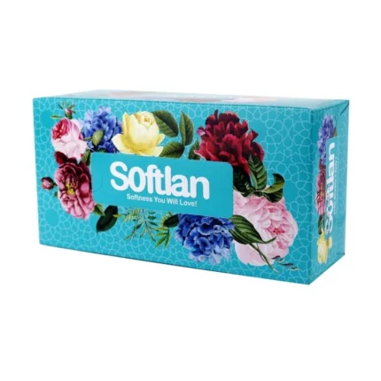 دستمال کاغذی سافتلن- سری پرنیا-150برگ دولایه سفید