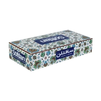 دستمال کاغذی سافتلن- جعبه 100برگ-سری سنتی دولایه سفید-36عددی