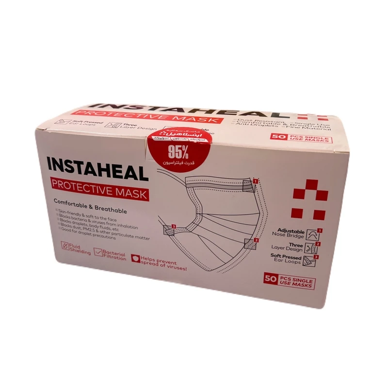6264707027058 ماسک تنفسی اینستاهیل- طوسی 3لایه بسته10عددی - تصویر 1