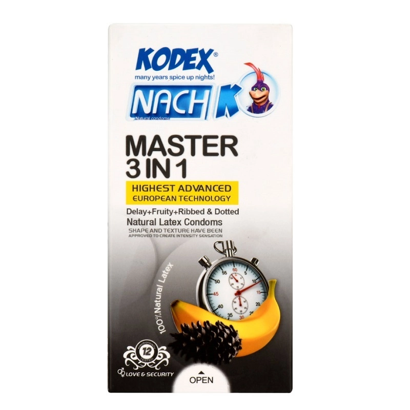 6260623310403 کاندوم کدکس- 3در1مسترساده 12عددی - تصویر 1