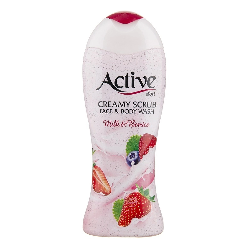 6262825815380 شامپوصورت وبدن کرمی اکتیو- اسکراب صورتی 400گرمی - تصویر 1